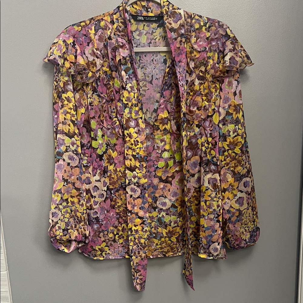 Zara Multicolor Floral Blouse